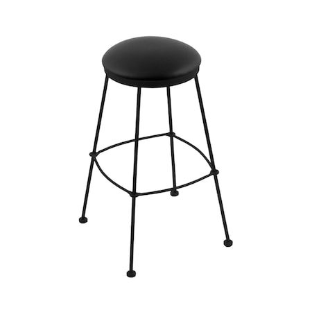 Holland Bar Stool Co 25" Stationary Counter Stool, Black Wrinkle, Black Vinyl Seat 303025BWBlkVinyl